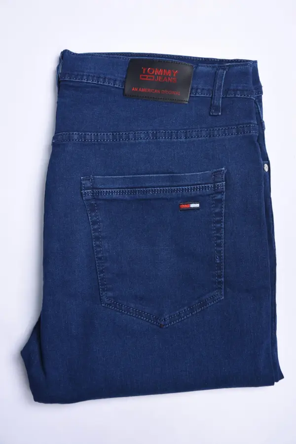 Jeans Tommy élastique confortable Bleu Petrole ( Grand Tailles) – Coupe Normal Ref-G1